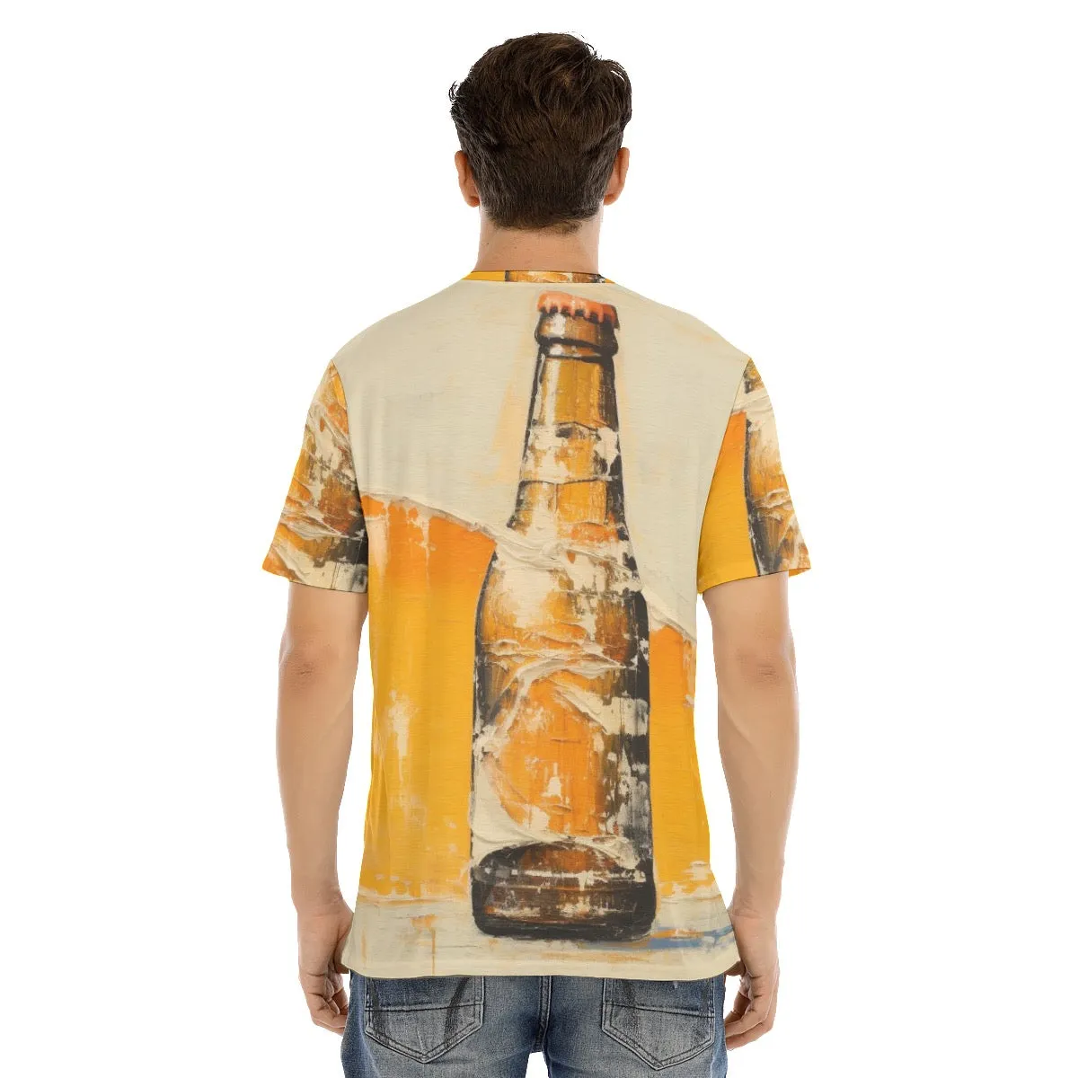 Men's Short Sleeve T-shirt With Button Closure#y205