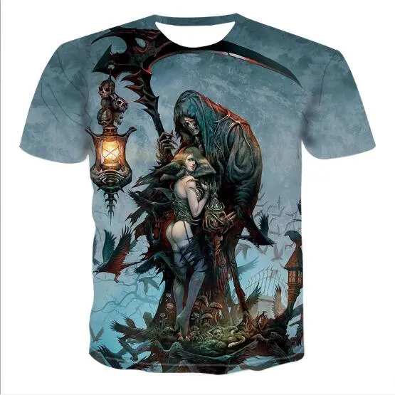 Men's Skull 3D Printed T-shirts - GlamzLife