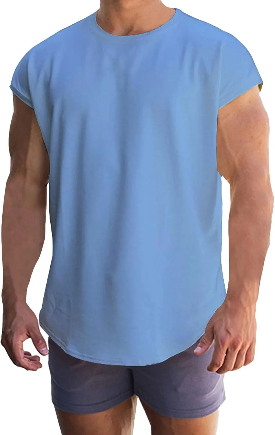 Men's Sleeveless Tank Tops Workout Athletic Muscle Cut Shirts Moisture Wicking Quick Dry Sport Big and Tall Tee Shirt