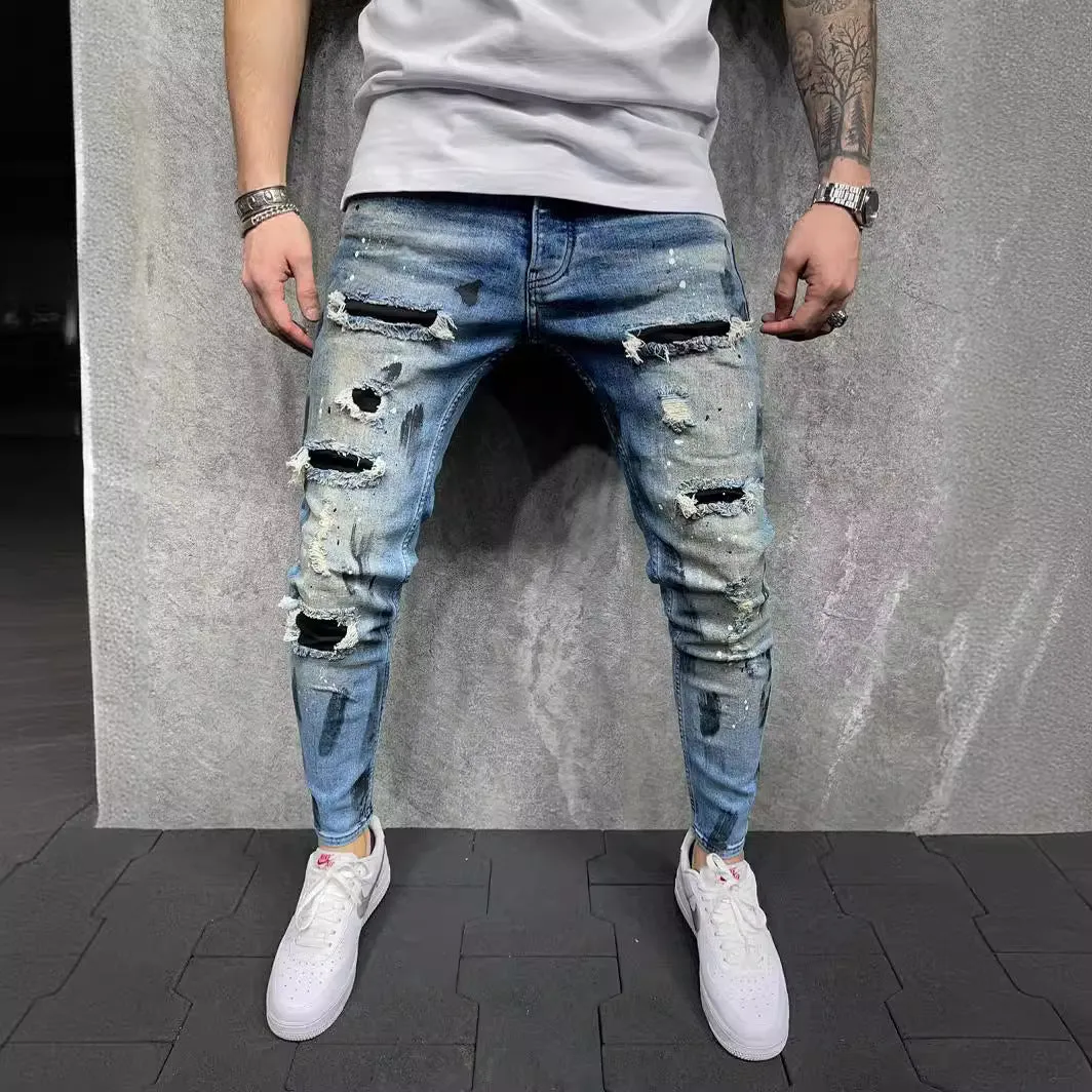 Men's Slim-Fit Ripped Jeans