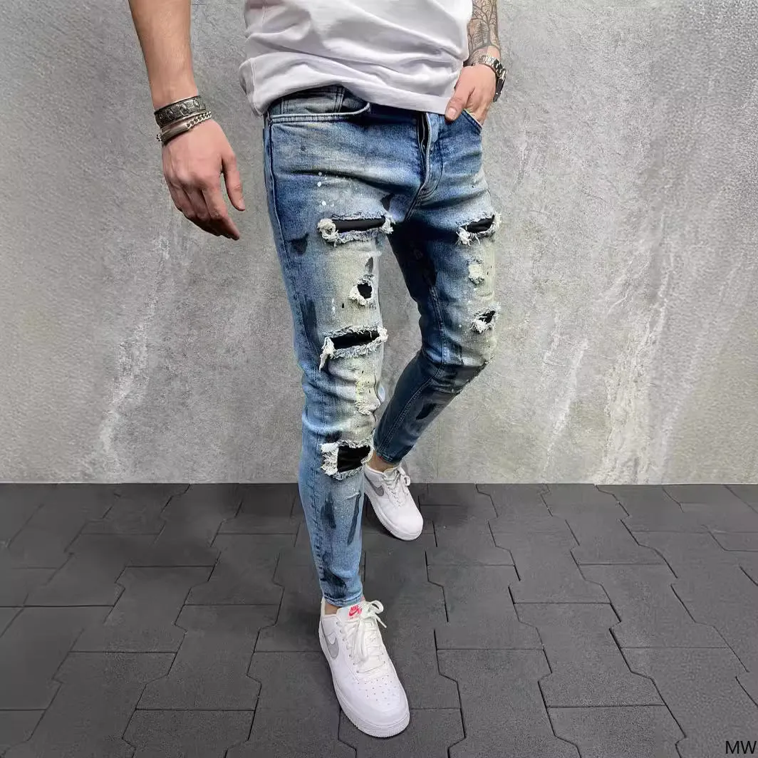 Men's Slim-Fit Ripped Jeans