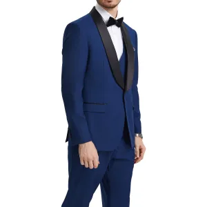 Men's Slim-Fit Royal Blue Three-Piece Suit