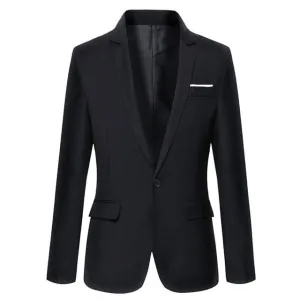 Men's Slim Fit Solid Color Dress Blazer