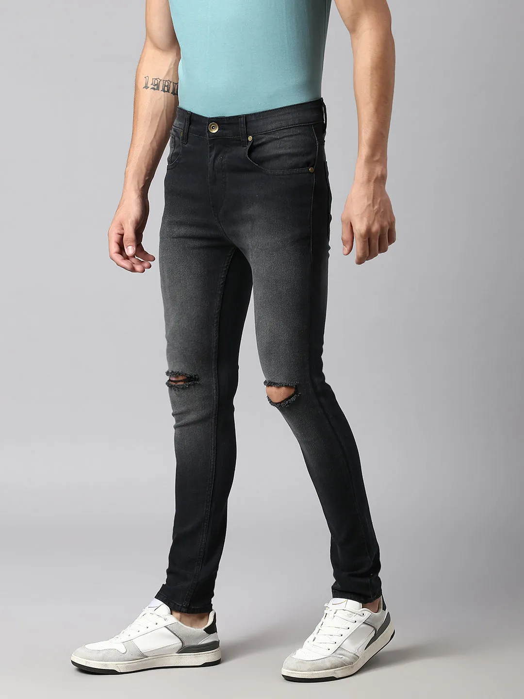 Men's Slim Fit Stretchable Black Denim Jeans