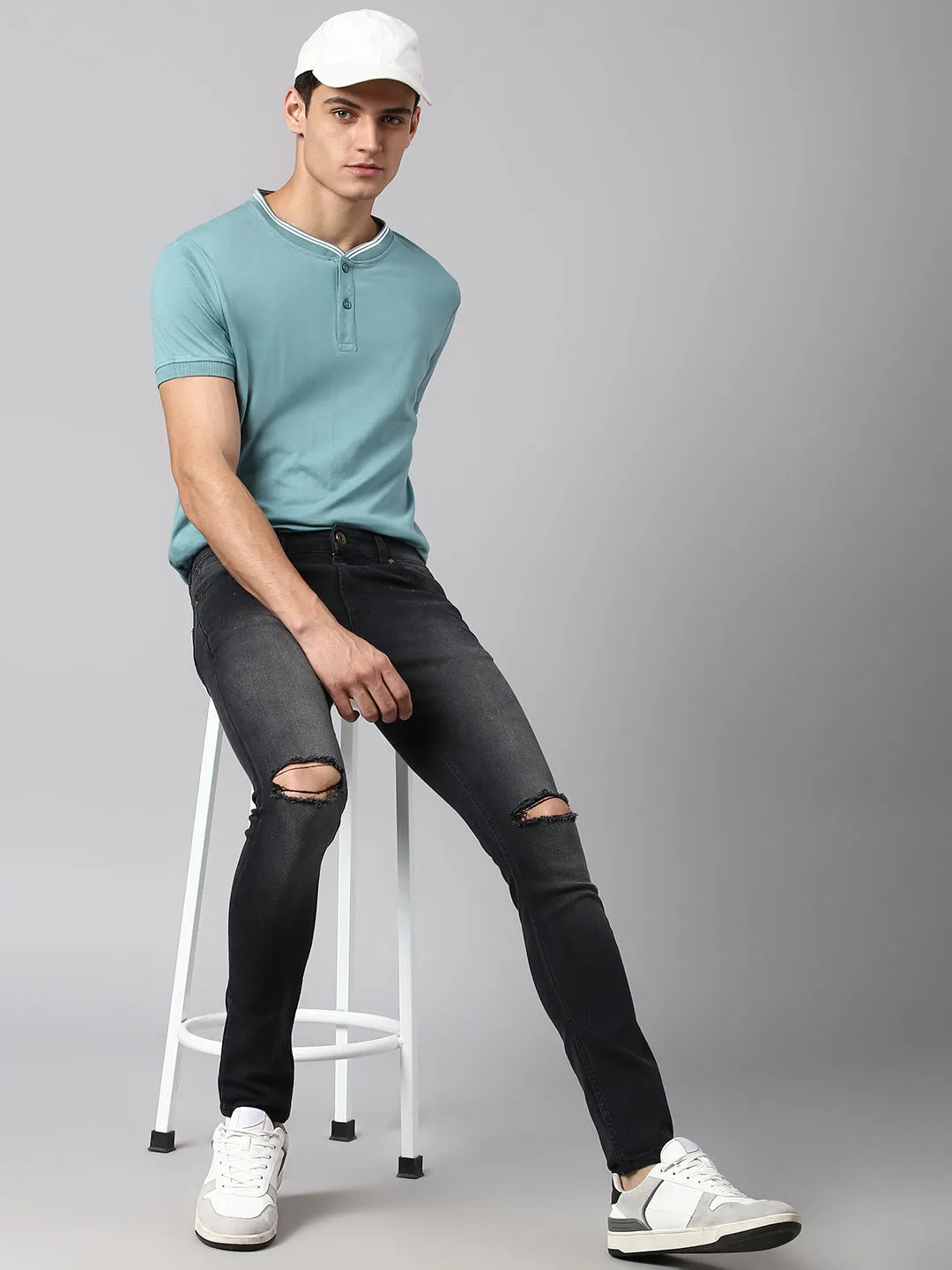 Men's Slim Fit Stretchable Black Denim Jeans