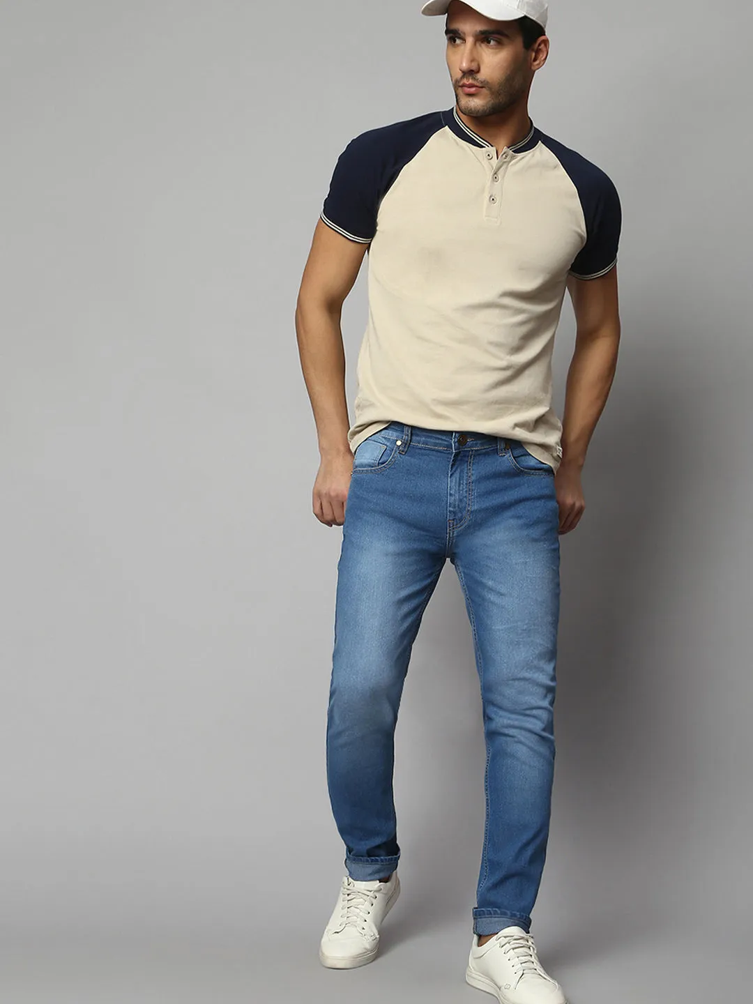 Men's Slim Fit Stretchable Denim Jeans (Indigo)