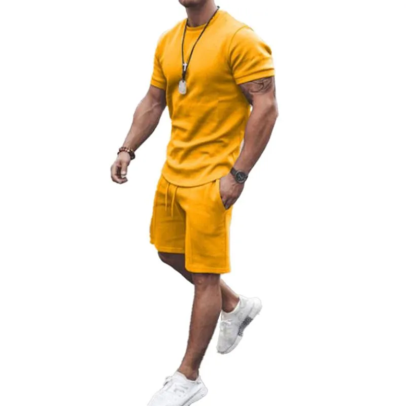 Men's Solid Color Sports and Leisure Suit 60109192YM