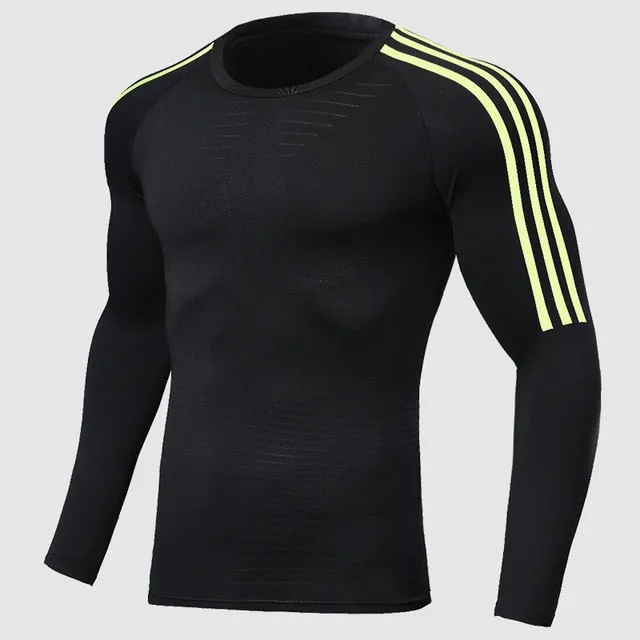 Men's Sports Compression Racing Set T-Shirt   Pants - Skin Tights Fitness Long Sleeve