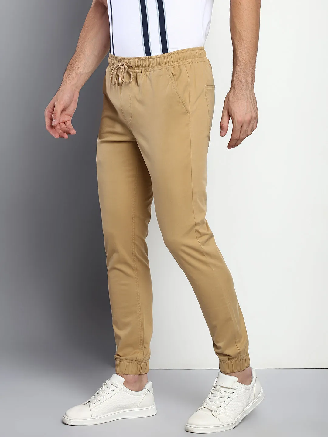 Men's Straight Fit Cotton Joggers (Dharkhaki)