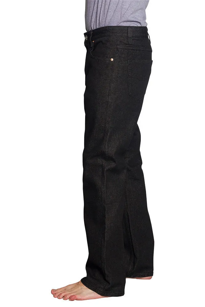 Men's Straight Fit Washed Denim Jeans (Washed Black)