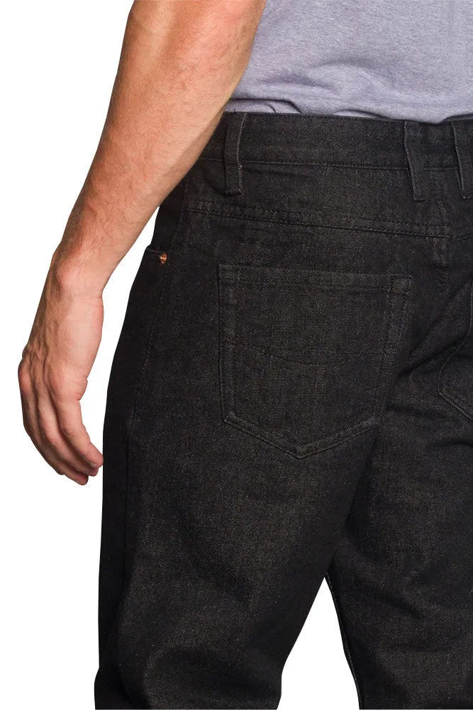 Men's Straight Fit Washed Denim Jeans (Washed Black)