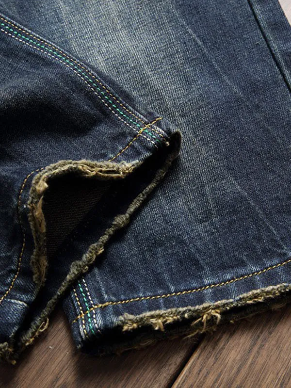 Men's Straight Leg Ripped Jeans