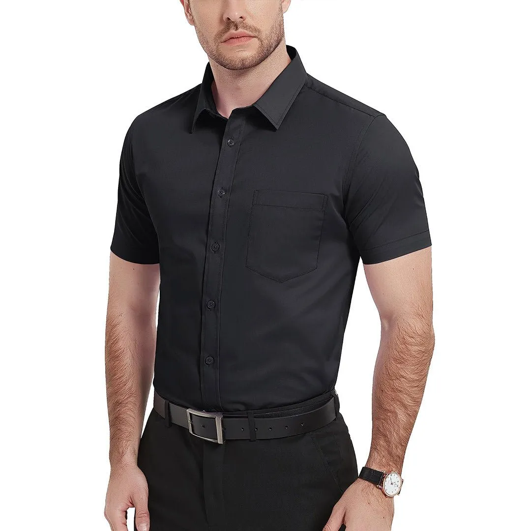 Men's Summer Casual Regular Fit Button Down Short Sleeve T-shirt