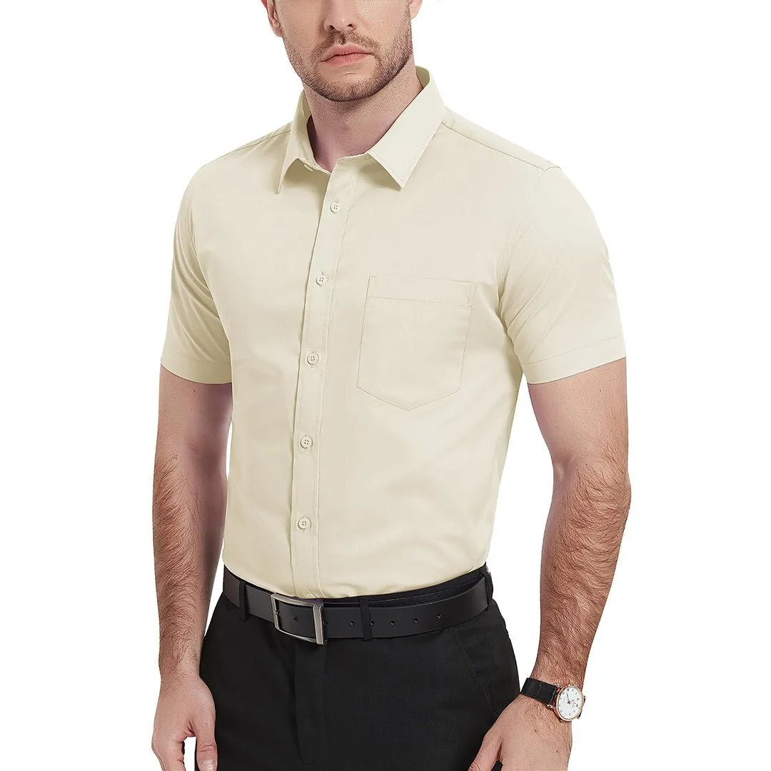 Men's Summer Casual Regular Fit Button Down Short Sleeve T-shirt