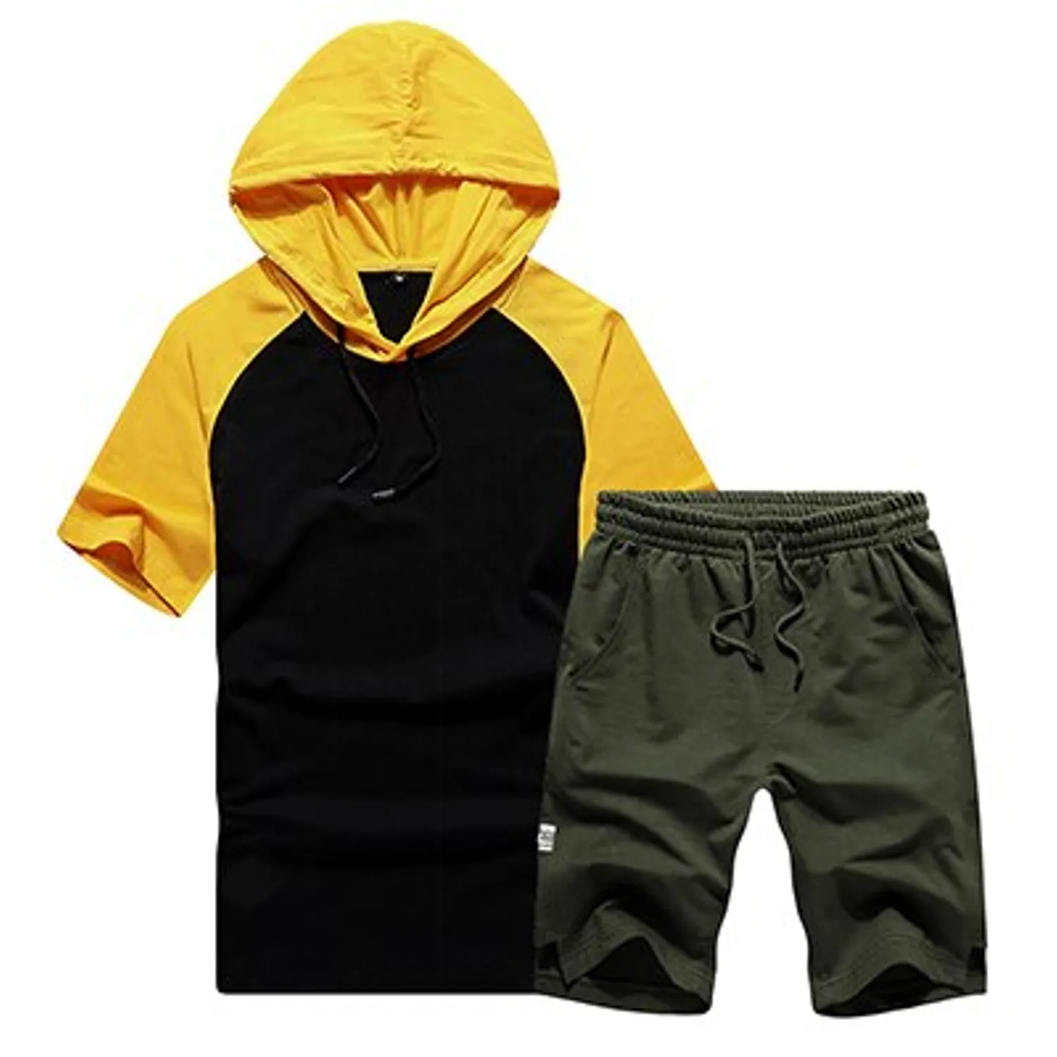 Men's Summer Hooded Sweat Suit | Short Sleeved Sweatshirt