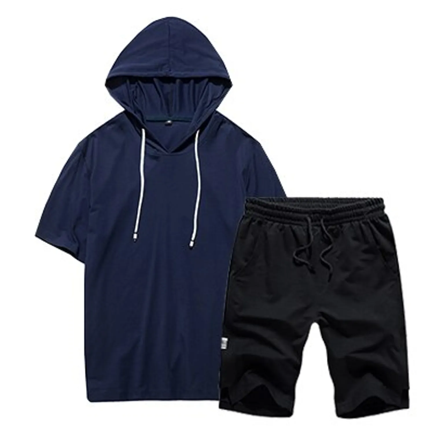 Men's Summer Hooded Sweat Suit | Short Sleeved Sweatshirt