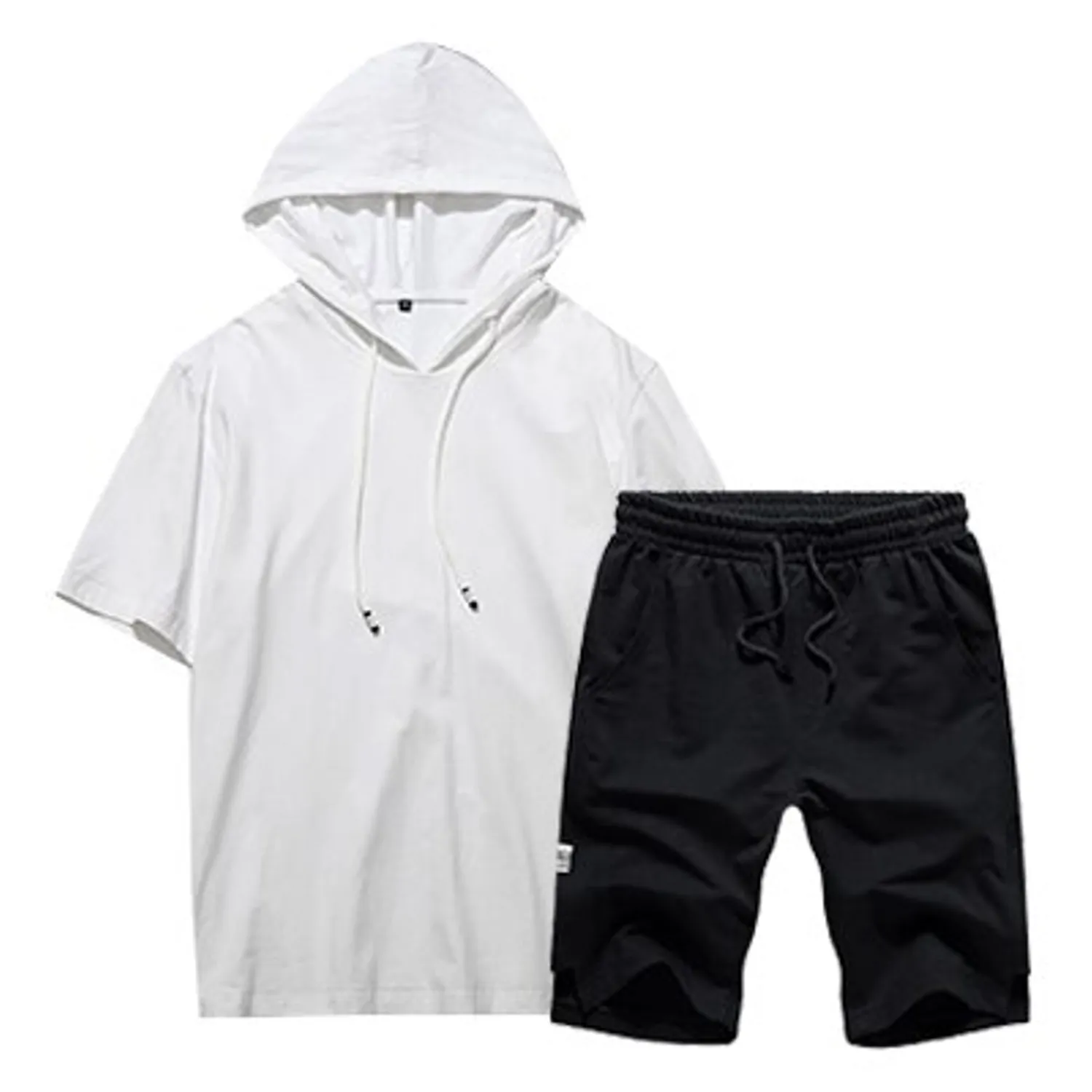 Men's Summer Hooded Sweat Suit | Short Sleeved Sweatshirt