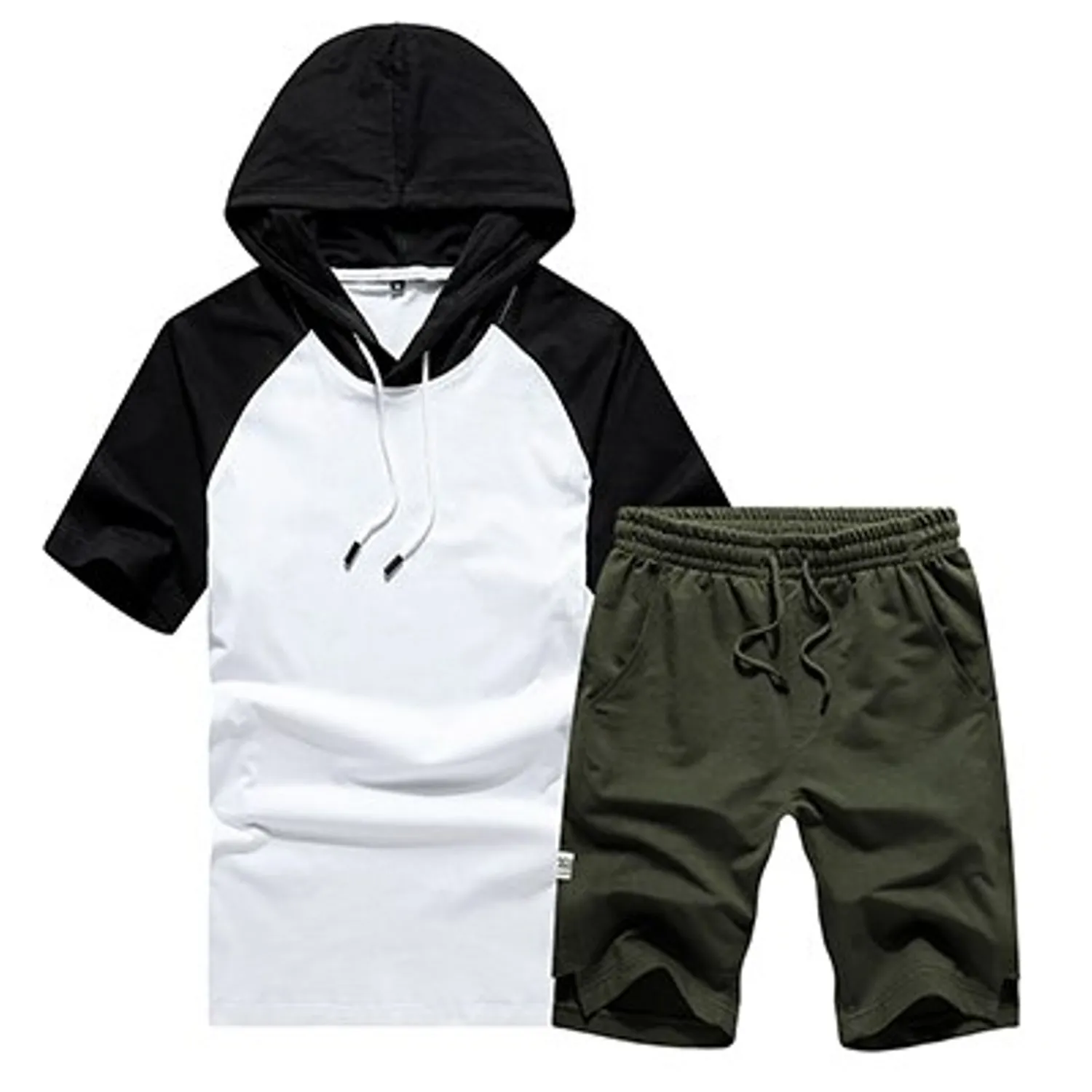 Men's Summer Hooded Sweat Suit | Short Sleeved Sweatshirt