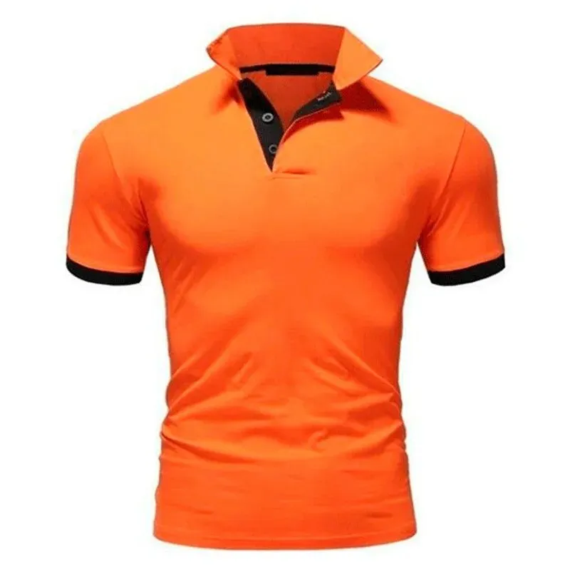 Mens  Summer Shorts Sleeve Polo Tee Shirt