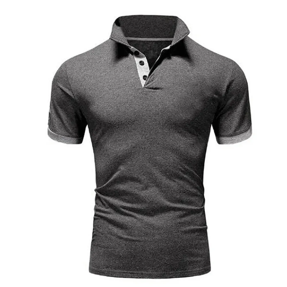 Mens  Summer Shorts Sleeve Polo Tee Shirt