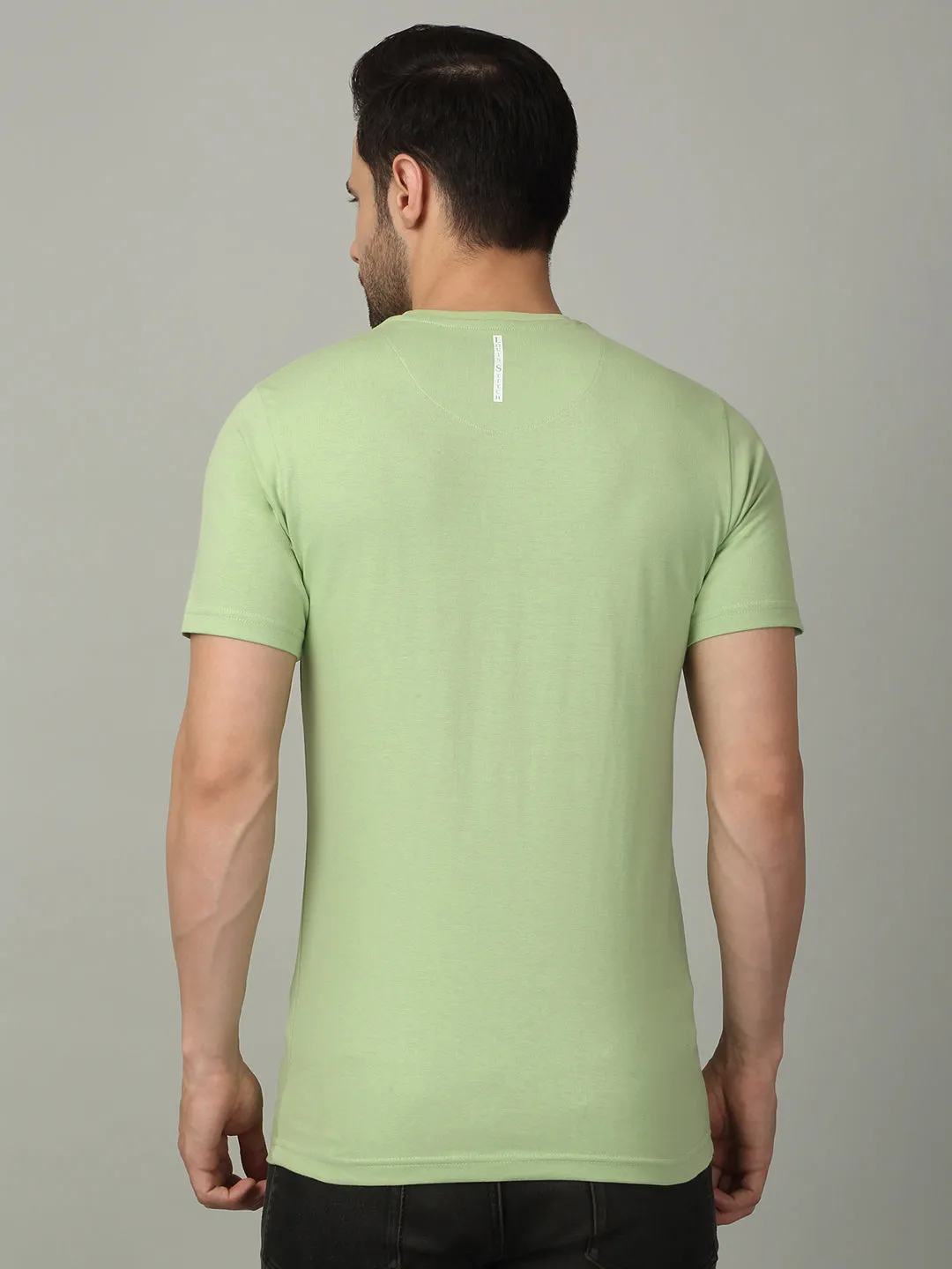Men's Super Combed Cotton Printed Mint Green T-shirt