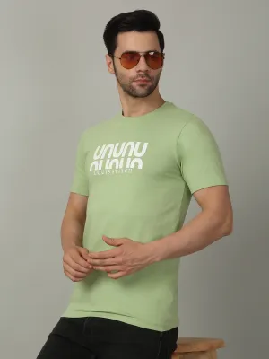 Men's Super Combed Cotton Printed Mint Green T-shirt