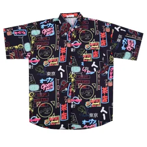Men's Sushi Designed Aloha Shirt - Black