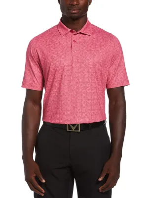 Mens Swing Tech™ Stitched Chevron Geo Print Polo