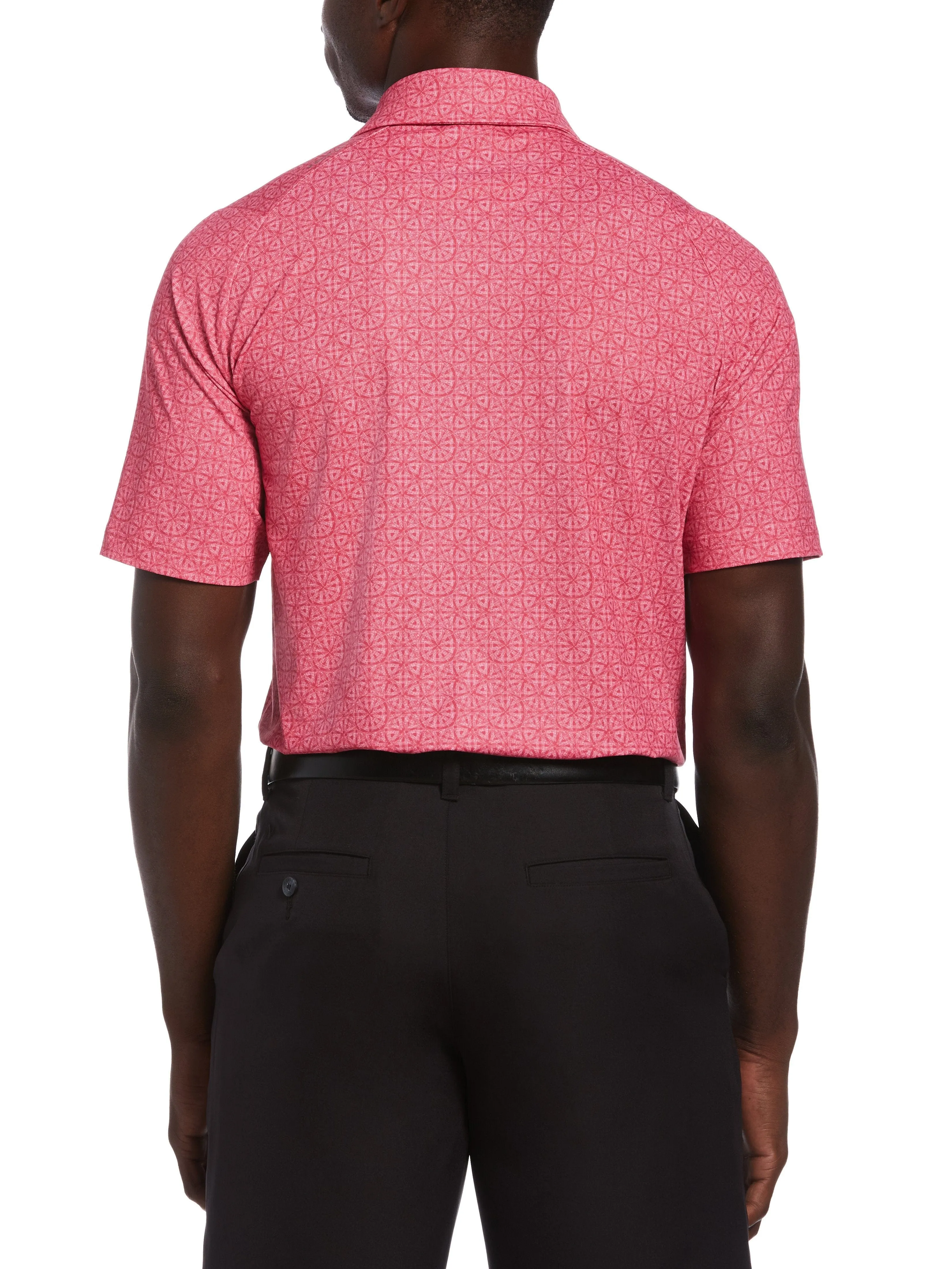 Mens Swing Tech™ Stitched Chevron Geo Print Polo