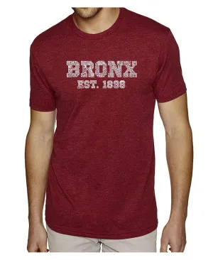 Men's T-shirt premium word blend art - popular Bronx, New York boroughs LA Pop Art
