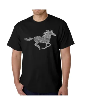 Men's T-shirt word art - mustang LA Pop Art, black