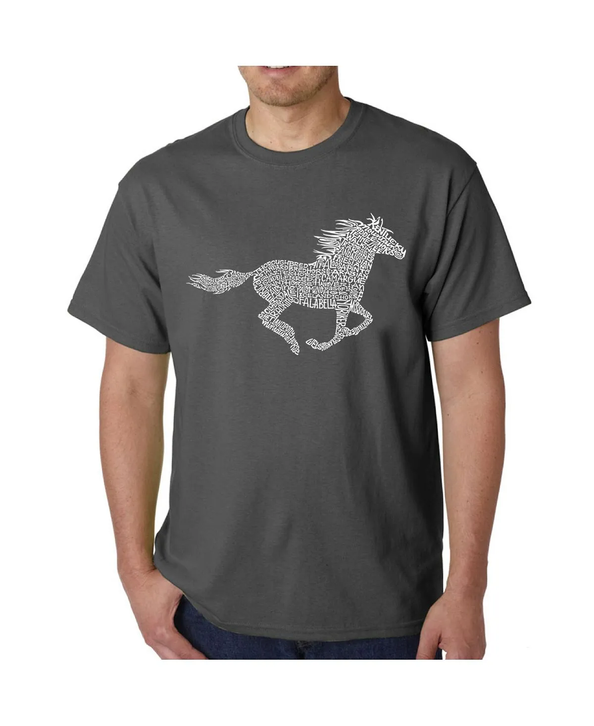 Men's T-shirt word art - mustang LA Pop Art, black