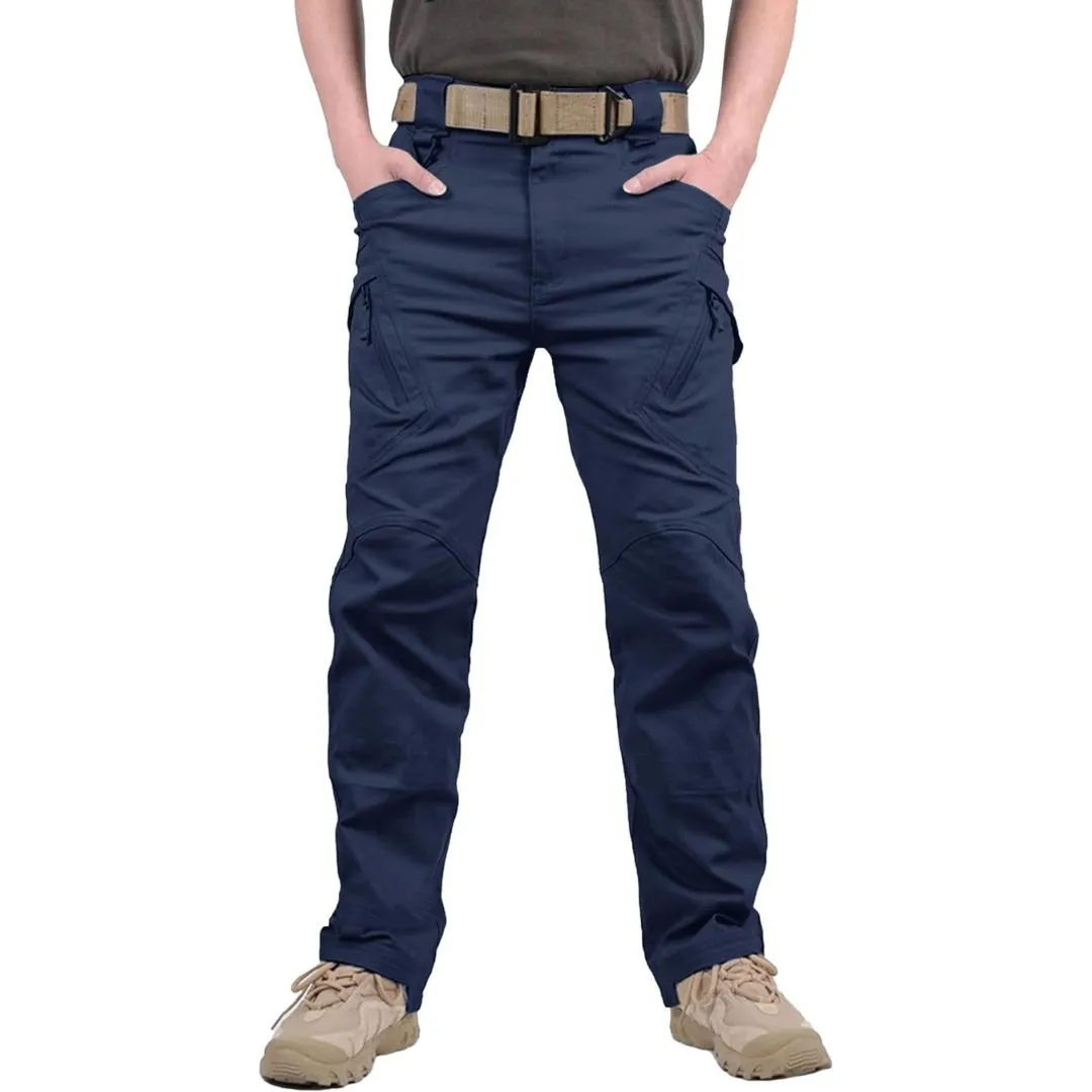 Men's Tactical Cargo Pants Lightweight Stretch Cotton 9 Pockets Outdoor