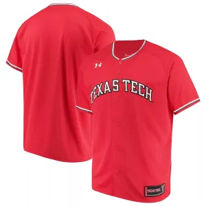 Men's Texas Tech Red Raiders Performance Replica Under Armor Red Baseball Jersey