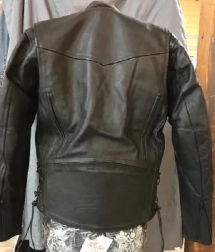 Mens Thick Heavy Motorcycle Jacket BHW 785V ZOL