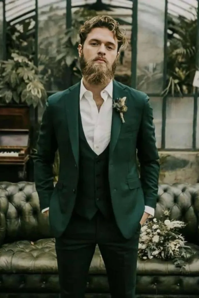 Men's Three Piece Suit, Wedding Grooms Suit, Formal Slim Fit Suit, Dinner Suit, Bespoke Tailoring