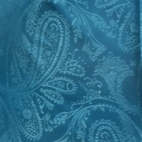 Men's Turquoise Paisley Vest with Neck Tie