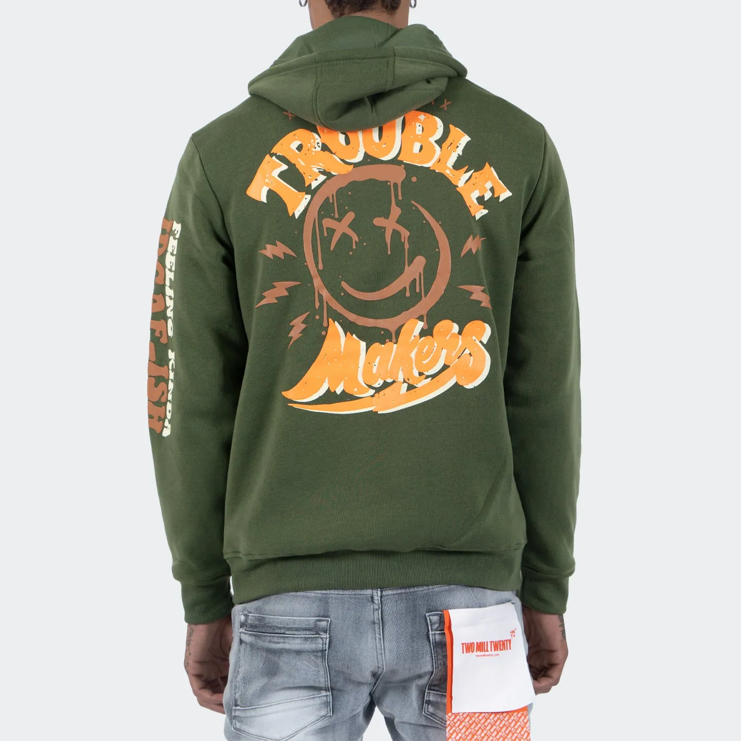 Men's TWO MILL TWENTY Trouble Maker Hoodie Olive