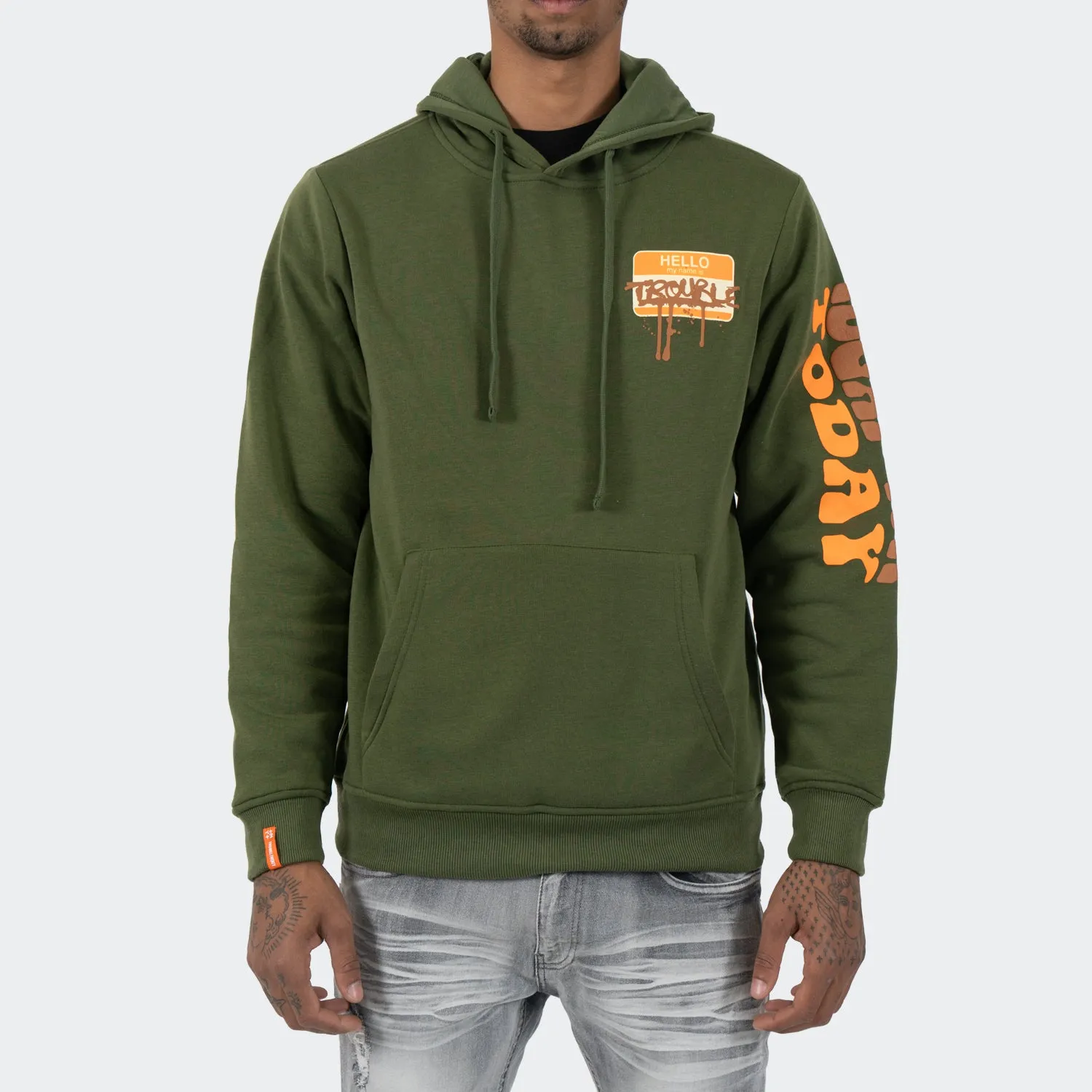 Men's TWO MILL TWENTY Trouble Maker Hoodie Olive