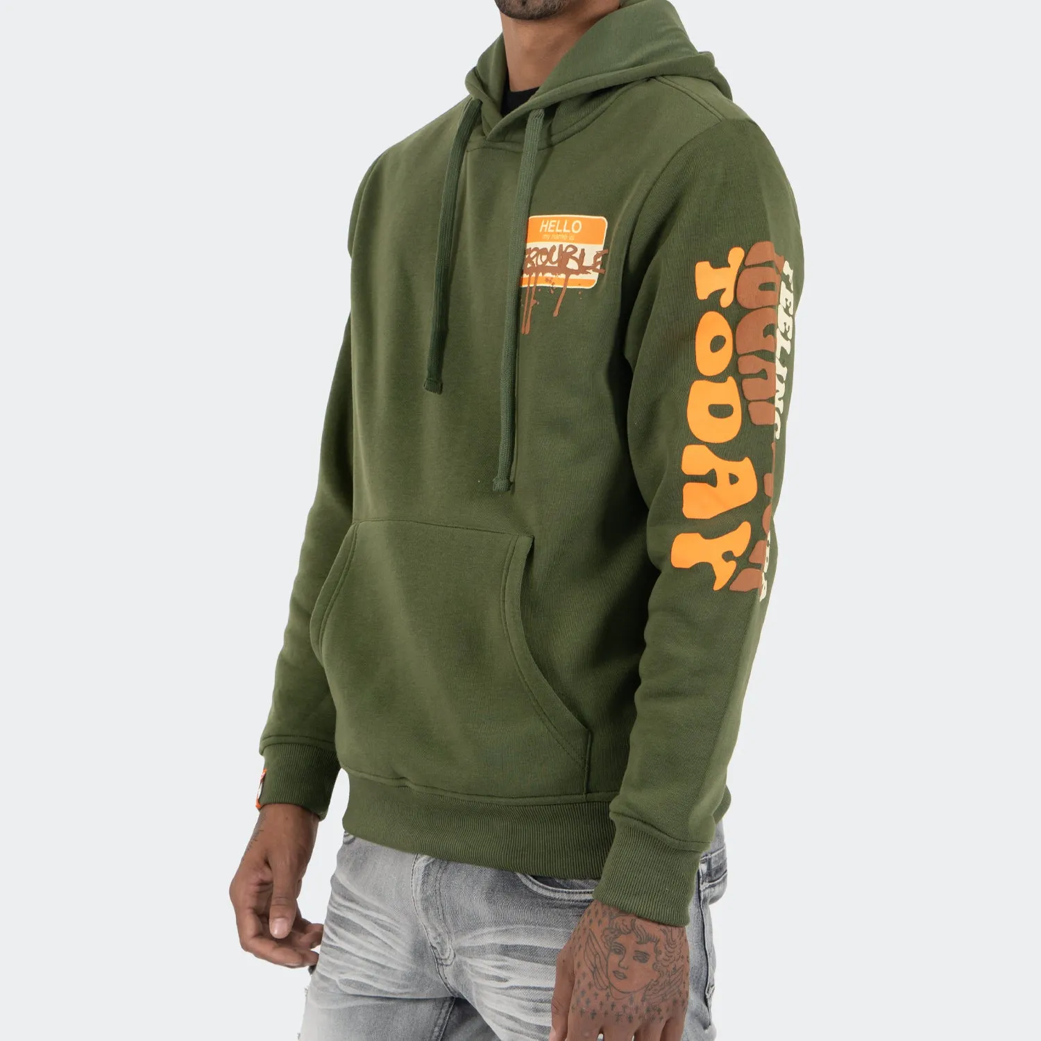 Men's TWO MILL TWENTY Trouble Maker Hoodie Olive