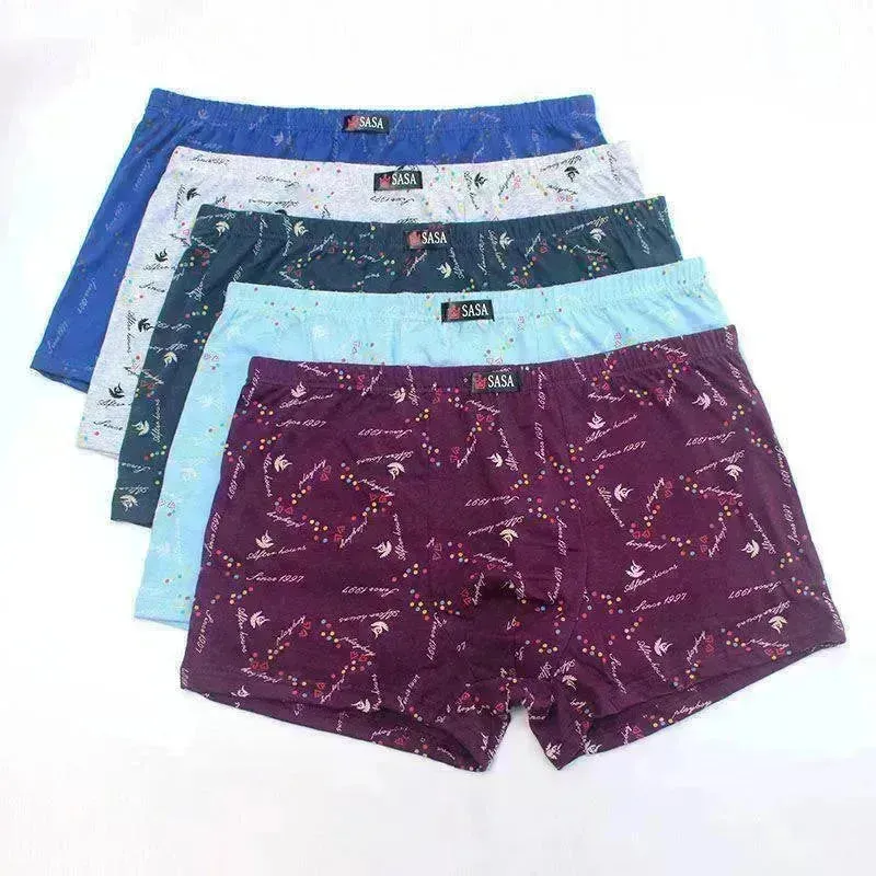 Men's  Underpants Cotton 6 Pcs  Printed Boxer Mid Waist underwear