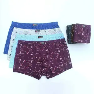Men's  Underpants Cotton 6 Pcs  Printed Boxer Mid Waist underwear