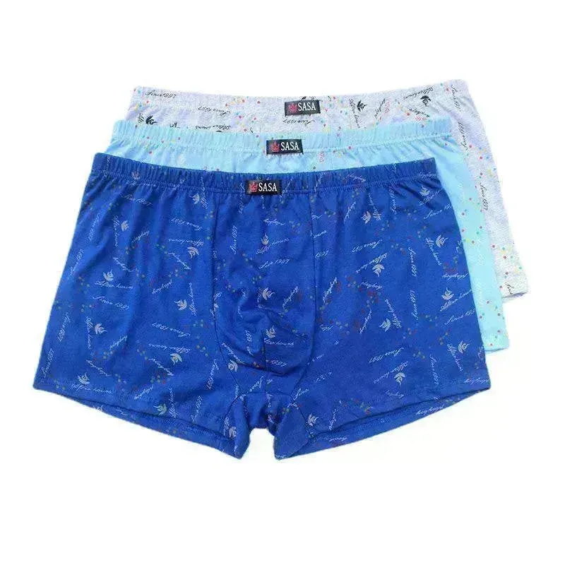 Men's  Underpants Cotton 6 Pcs  Printed Boxer Mid Waist underwear