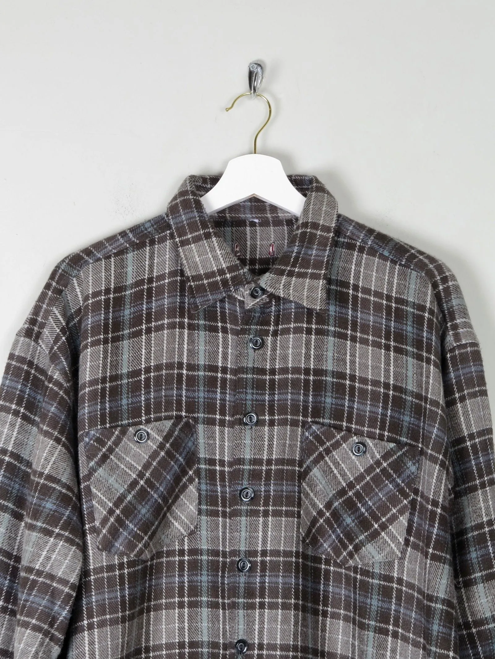 Men's Vintage Heavy Flannel Wool Feel Shirt XL