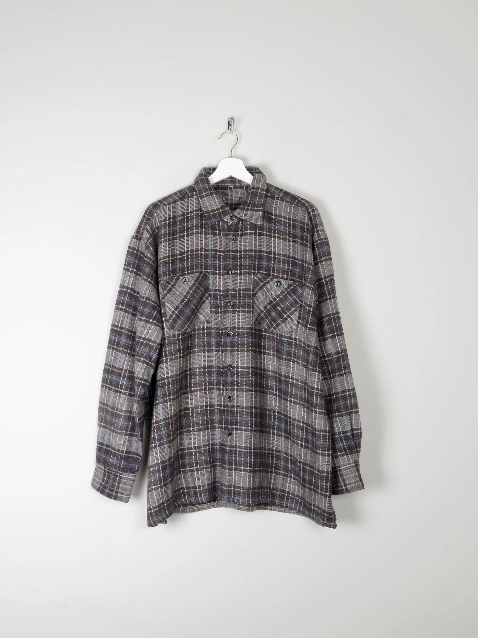 Men's Vintage Heavy Flannel Wool Feel Shirt XL
