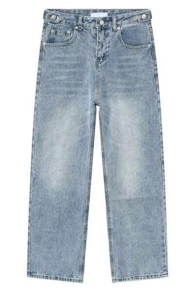 Men's Washed Straight-Leg Jeans
