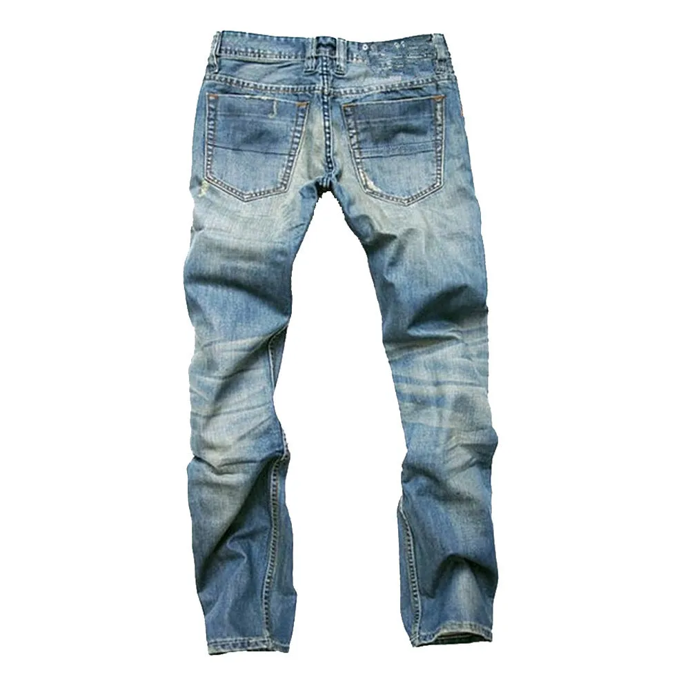 Men's Wear Ripped Nostalgic Jeans Shallow