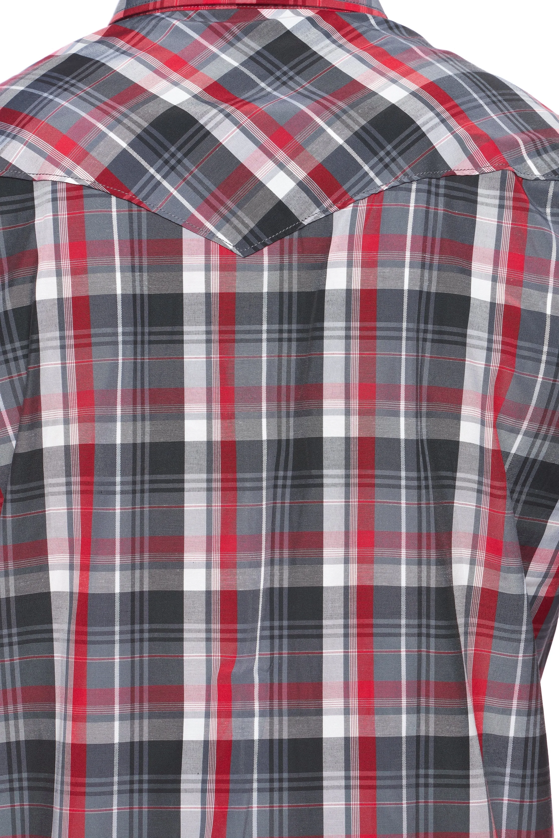 Men's Western Short Sleeve Pearl Snaps Plaid Shirt-PS400S-402
