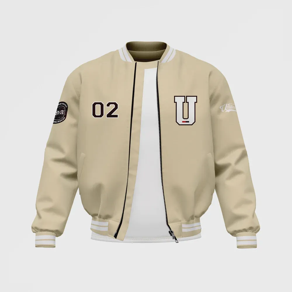 MEN’S WHITE SATIN BOMBER JACKET BY TJS