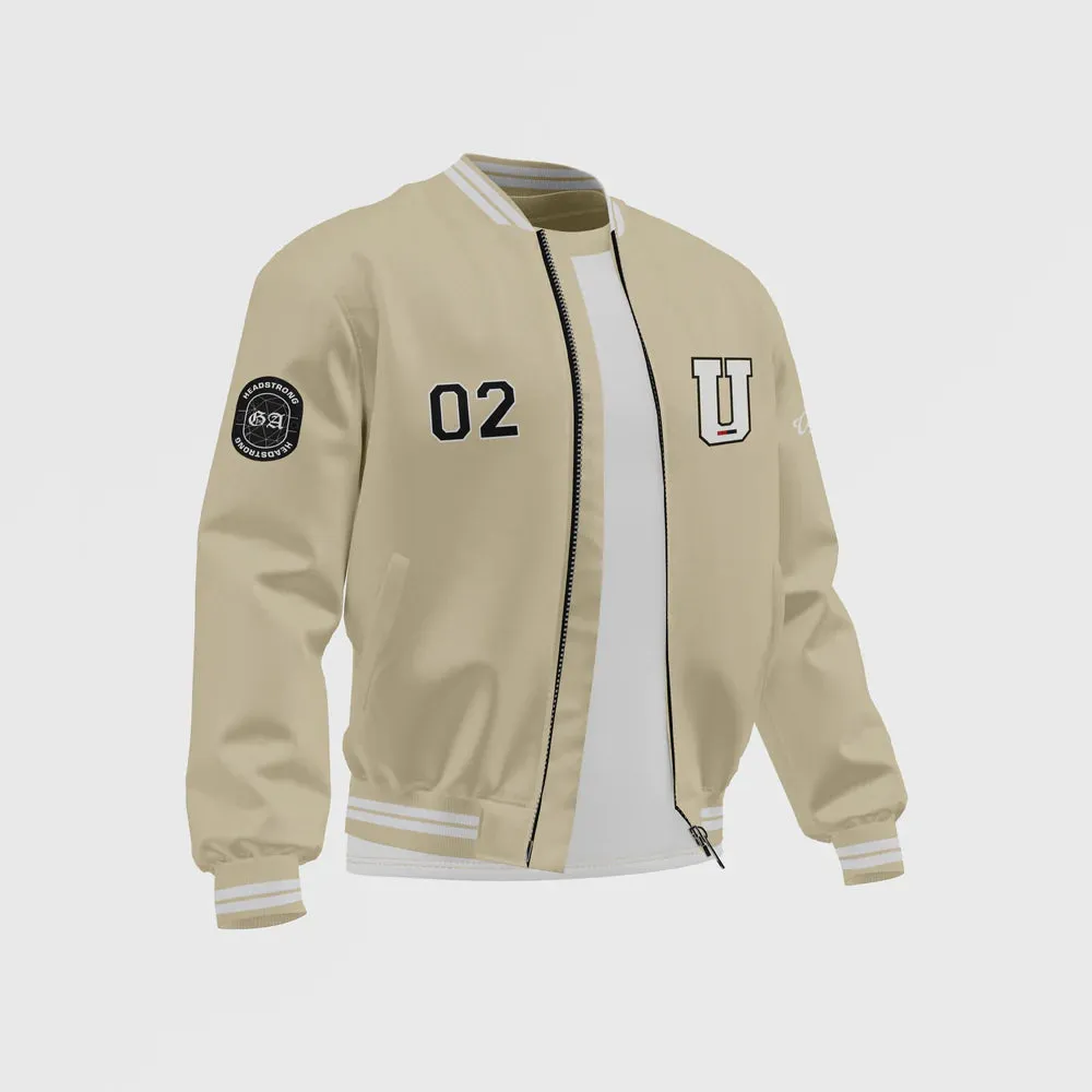 MEN’S WHITE SATIN BOMBER JACKET BY TJS